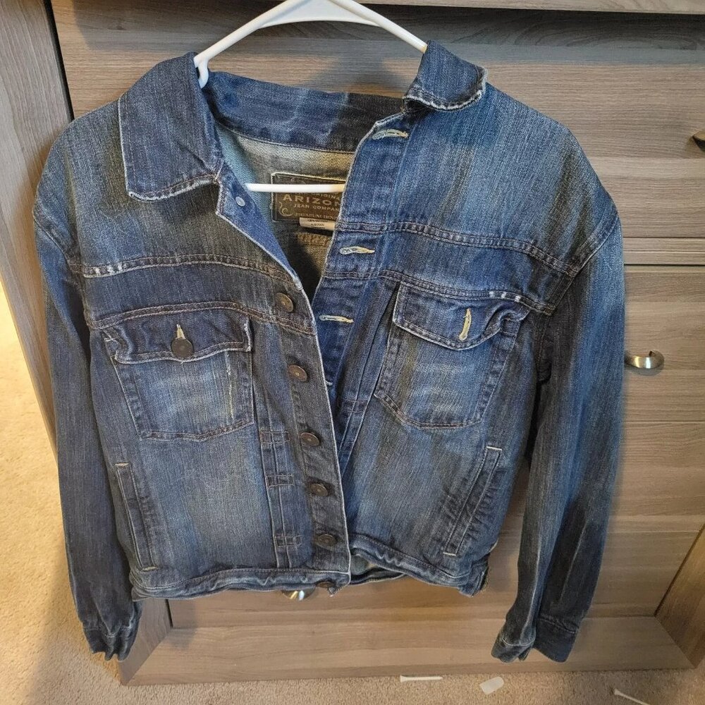 ARIZONA JEAN CO DENIUM JACKET, XL FITS LIKE L